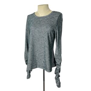 Intimately Free People top size Large extra long scrunched sleeves dark green